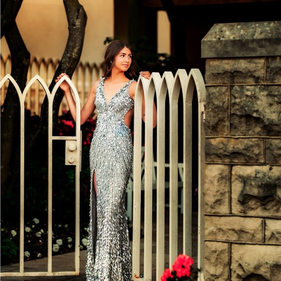 Sherri Hill Dresses & Skirts - Sherri Hill Silver Sequin Prom Dress